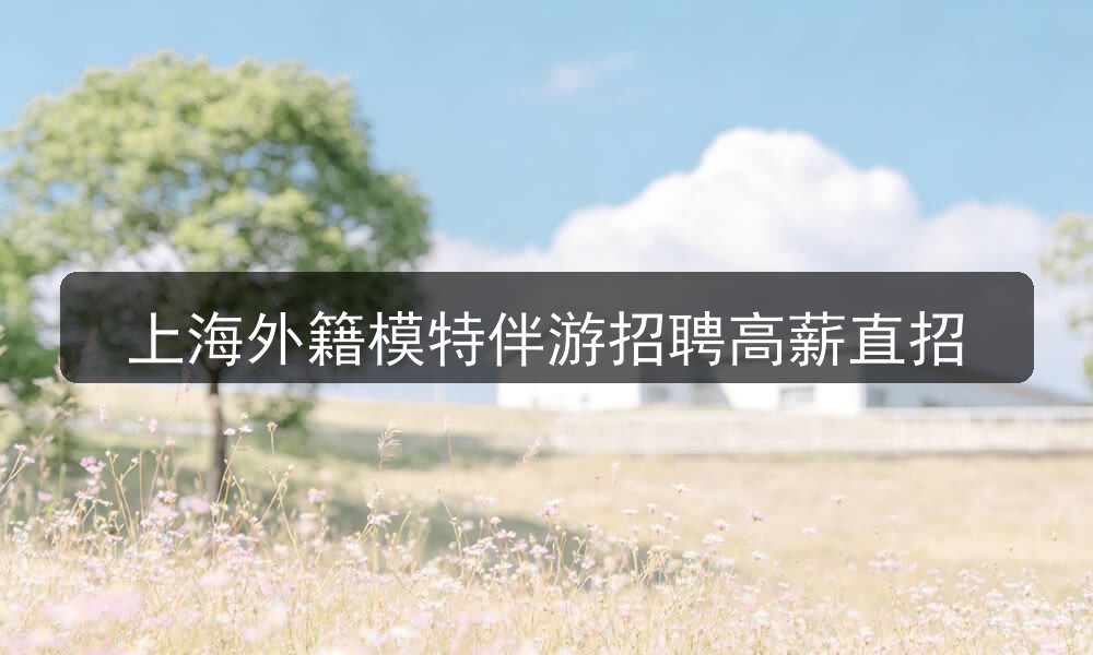 上海外籍模特伴游招聘高薪直招