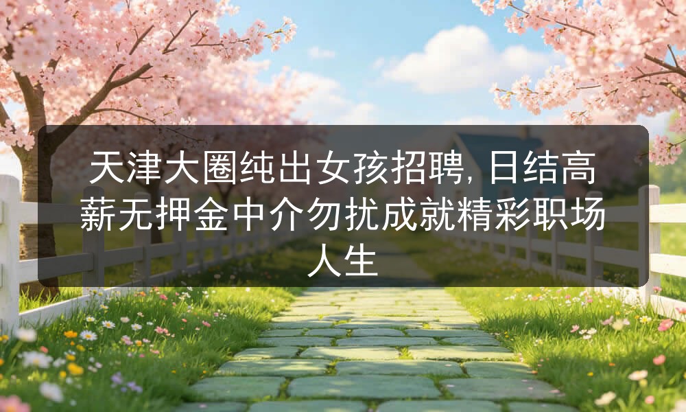 天津大圈纯出女孩招聘,日结高薪无押金中介勿扰成就精彩职场人生